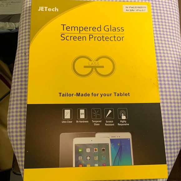 NWOT JETech Tempered Glass Screen Protector for IPAD 2018/2017/Air2/Air1/Pro 9.7 - Picture 1 of 5